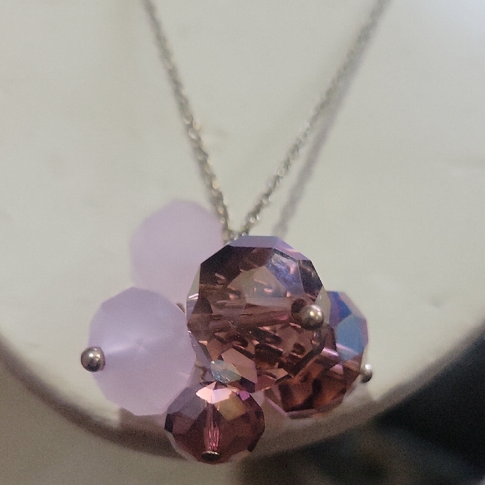 Chic Amethyst and Lavender Necklace 26" chain